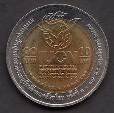 10 Baht Bi-Metallici IUCN 3°