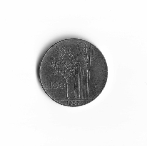 1957 italy 100 - lire, 727