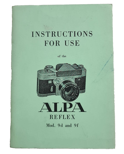 Alpa reflex mod 9f - 9d, manuale