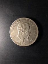 Vittorio Emanuele II 5 Lire 1872  silver coin moneta rara Regno d’Italia