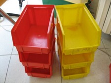 SET DI 6 CONTENITORI MEDIO PER MINUTERIA GIALLO ROSSO