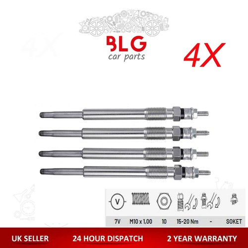 Heater glow plugs - 4x, for