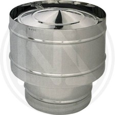 FUMAIOLO ANTIVENTO PER TUBO STUFA PELLET ACCIAIO INOX 12CM