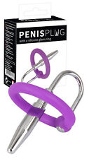 Penis plug in metallo bdsm dilatatore uretrale con anello fallico in silicone