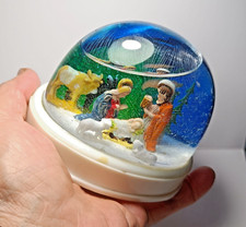 PALLA con NEVE con LUCE vintage CHRISTMAS PRESEPE snowglobe SOUVENIR NEW YORK
