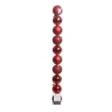 PALLINE DI NATALE SFERE ROSSE 6cm 10pezzi