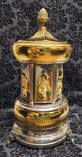 Reuge Lipstick Cigarette Holder Music Box Carousel Vintage Italy