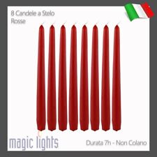 CANDELE ROSSE A STELO 8PZ CANDELA CONICA INODORE ROSSE 7 ORE 24,5CM x 2CM