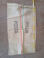 Sacco Poste Italiane Vintage Epoca Anni 70 Tessuto Juta Occhiello Corrispondenza