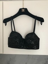 LA PERLA RITMO SOTTOGIACCA TG. 44 italiana colore NERO IN MODAL CON PAILLETTESS