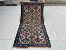 Handmade Afghan Tribal Rug 3.3x6.0 ft Vintage Geometric Wool Carpet Boho Decor