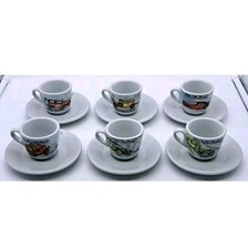 SERVIZIO TAZZINE DA CAFFÈ-OLD CARS/AUTO D'EPOCA-DESIGN SATURNIA ITALY-VINTAGE