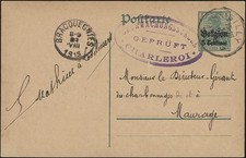 BELGIO, 1915. Scheda Censore