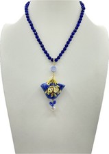??Collana in agata blu con