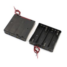  Valigetta di plastica 2pcs 4x18650 3.7V Porta batterie con cavi di legare I7X5