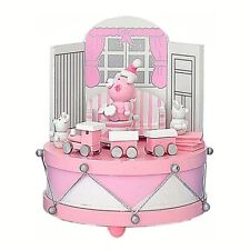 GIOSTRA ORSETTI e TRENINO in LEGNO ROSA Cm.12x 4 H e CARILLON MECCANICO 1058006