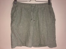 Gonna lino minigonna verde - gonna,