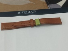 CINTURINO OROLOGIO MORELLATO 20MM MARRONE made In Italy VERA PELLE  DEPLOYANTE 