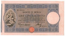 500 lire banco sicilia - banco, di