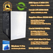 PC Ryzen 5 3600 + RAM 16GB + Radeon RX580 8GB + 500GB M.2 NVMe SSD + Win 11 Pro