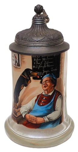 Vecchio boccale birra - boccale, dipinto