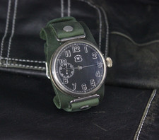 Orologio svizzero Fontainemelon FHF 19 VINTAGE antiquariato cinturino pelle fatto a mano