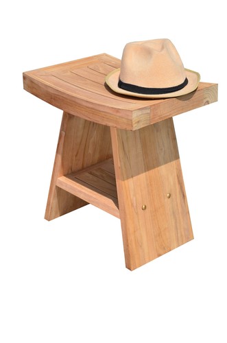 Sgabello legno teak grado - sgabello,