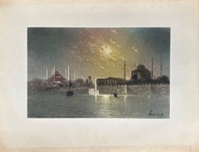 Gouache Vista Di Istanbul In