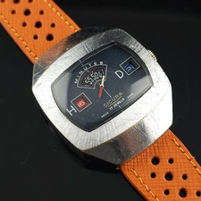 'Ticking, vedi descrizione.' Orologio Uomo Vintage Sicura Blu 'Elica' Jump Hour BFG 866