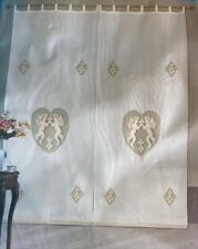 Tenda Misto Lino Ricamo Uncinetto con Asole 150x290 cm Elegante per Casa Ufficio