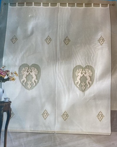 Tenda misto lino ricamo - lino,