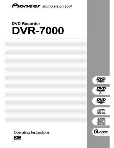 Pioneer dvr 7000 dvd recorder - pioneer,
