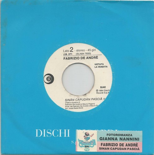 Fabrizio andre 45 giri - fabrizio, de