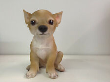 STATUA CANE CHIHUAHUA FRANCO DECORAZIONE CASA 17x12xh18,5 cm in vetro resina 