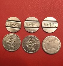 Lotto 6x gettone FAAC, Mappamondo, Caffè, Per Gettoniere