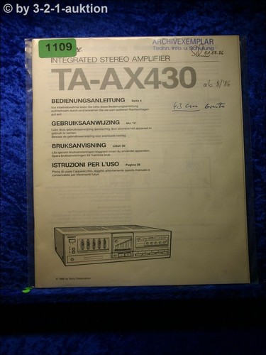 Sony manuale istruzioni ta - istruzioni,
