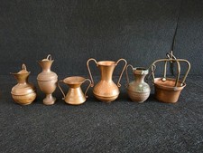 6 Vintage Mignon Boccale Caraffe Brocche in Rame