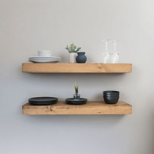 Mensola da parete rovere in legno massello per bagno, soggiorno, salotto cucina