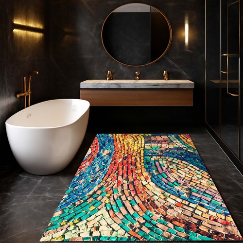 Tappeto bagno mosaico - a,