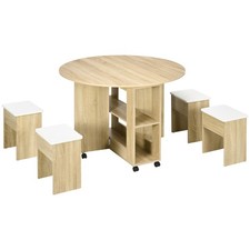 HOMCOM Set 5 Pezzi Tavolo da