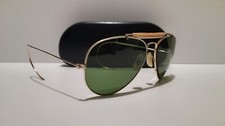VINTAGE B&L RAY BAN AVIATOR ODM 58[]14 GOLD RB3  USA 1/30 10K GO + CASE