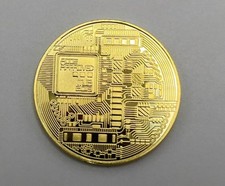 Gold Plated Bitcoin Coin –