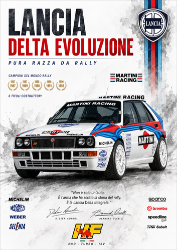 Lancia delta evoluzione poster - lancia,