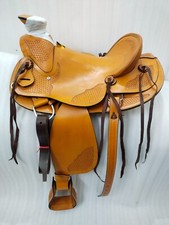Western Trail Ranch Cavallo Wade Albero Sella Corda Lavorata a Mano 15".