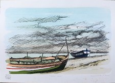 Aldo Riso - Litografia originale acquarellata a mano e firmata