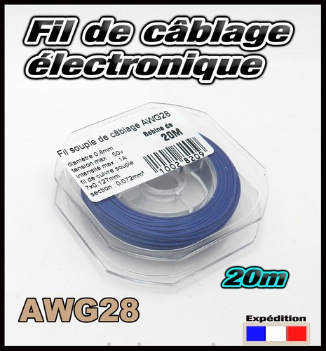 Awg28b fil bleu câblage - awg28b,