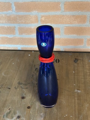 Vaso blu vetro con - vaso,