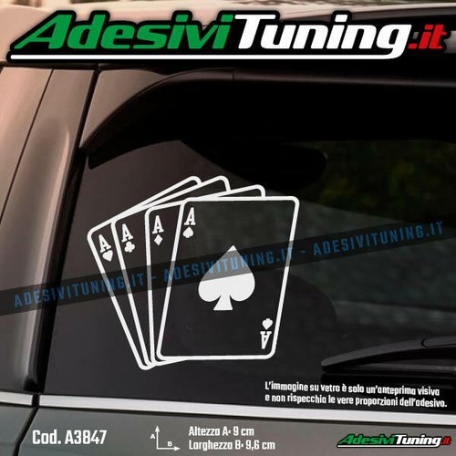 Adesivo poker carte francesi - adesivo,