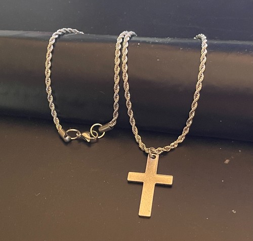 Collana con croce acciaio - croce,