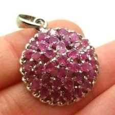 Ciondolo Rubini Naturali in Argento Sterling